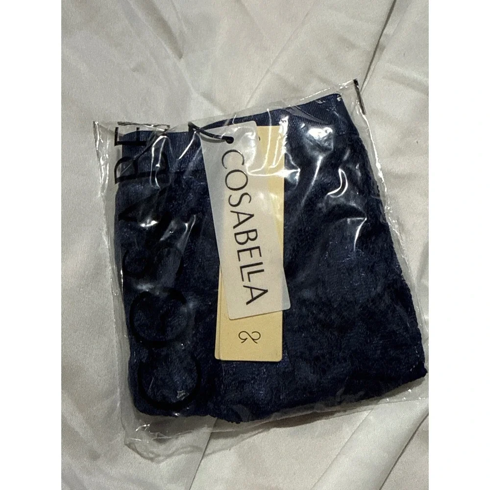 Cosabella Stretch Lace Thong Navy Blue Lingerie Size M